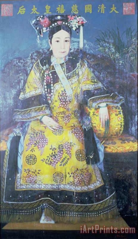 Chinese School Portrait of the Empress Dowager Cixi Art Print