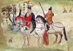 Chinese School Two Horsemen in a Landscape