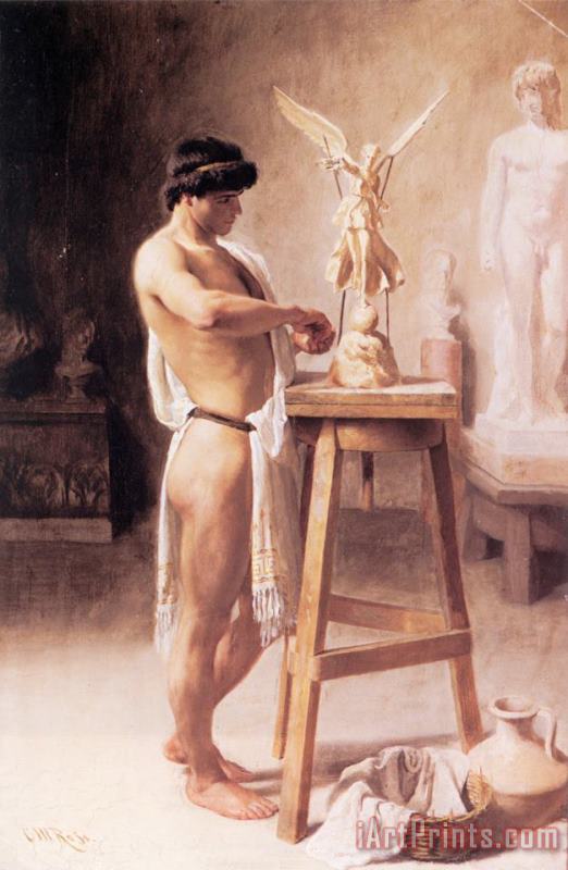 Christian Meyer Ross In The Sculptor's Studio Art Painting