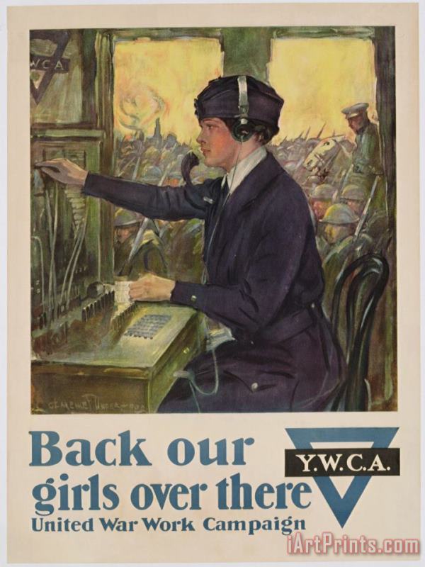 Clarence F Underwood World War I YWCA poster Art Painting