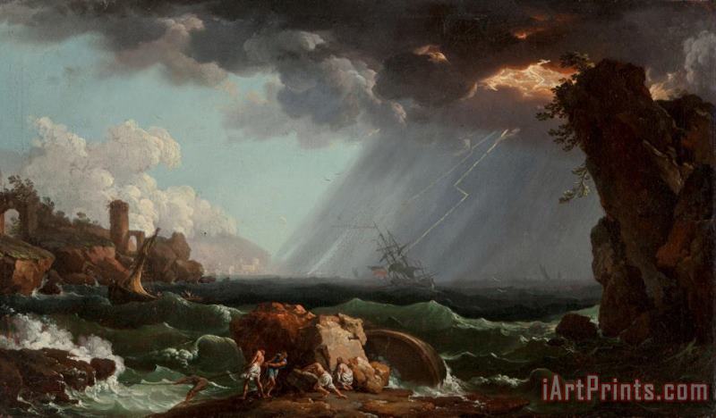 Claude Joseph Vernet A Shipwreck in a Violent Storm Art Painting