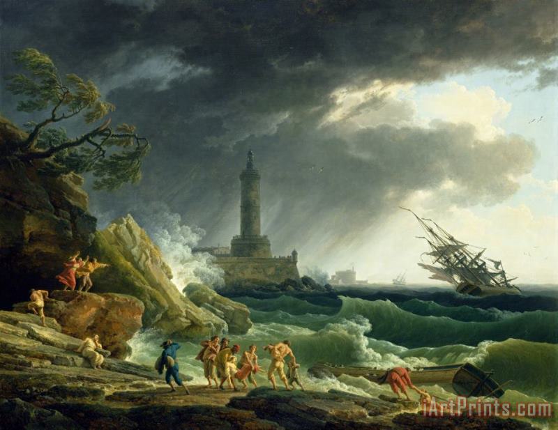 A Storm on a Mediterranean Coast, 1767 painting - Claude Joseph Vernet A Storm on a Mediterranean Coast, 1767 Art Print