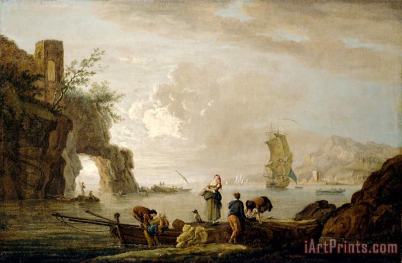 Coastal View painting - Claude Joseph Vernet Coastal View Art Print