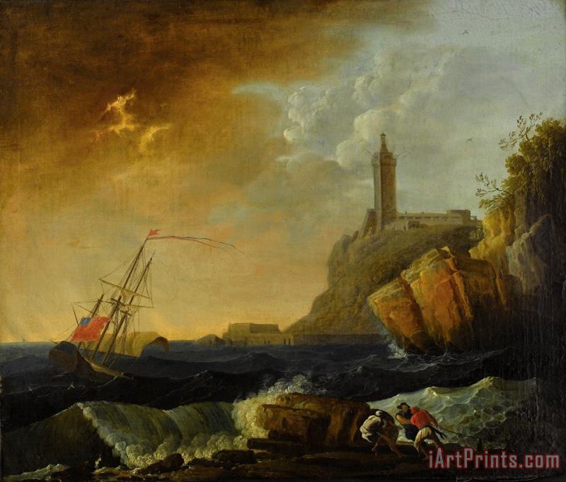 Shipwreck painting - Claude Joseph Vernet Shipwreck Art Print