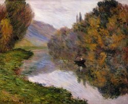 Claude Monet Boat On The Seine Near Jeufosse painting