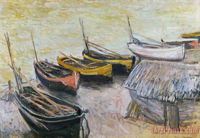 Claude Monet Boats on the Beach Art Print
