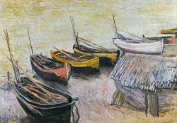 Claude Monet Boats on the Beach painting