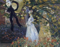 Claude Monet Breakfast In The Garden painting