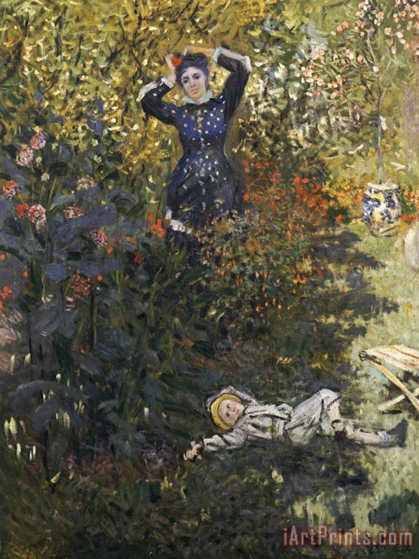 Claude Monet Camille and Jean in the Garden at Argenteuil Art Print