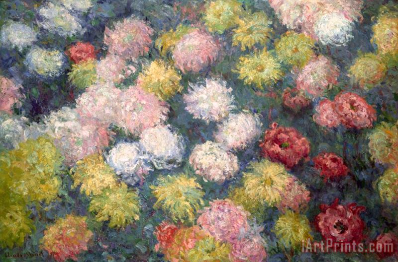 Claude Monet Chrysanthemums Art Painting