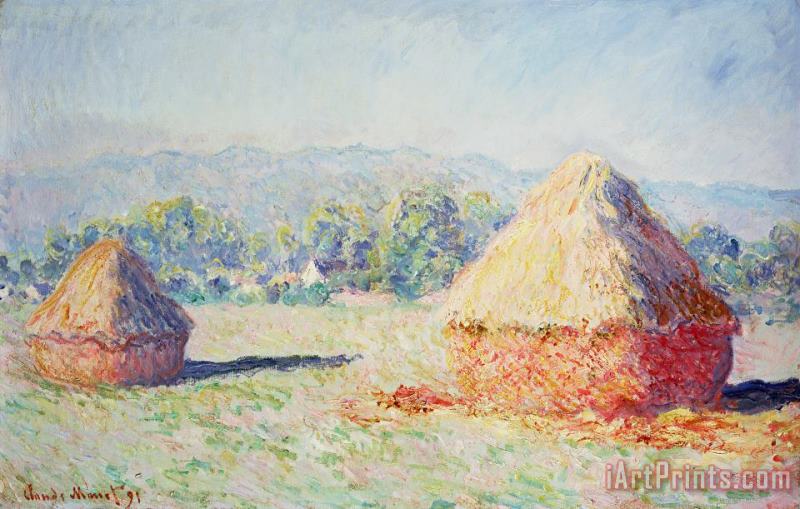 Claude Monet Haystacks in the Sun Art Print