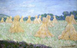 Claude Monet Haystacks The young Ladies of Giverny Sun Effect painting