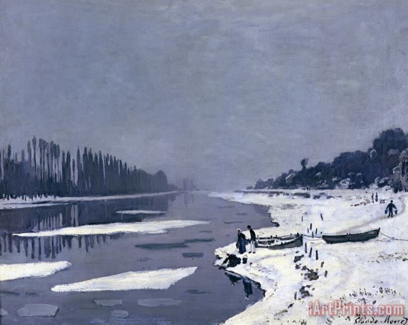 Claude Monet Ice on the Seine at Bougival Art Print