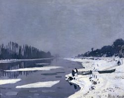 Claude Monet Ice on the Seine at Bougival painting
