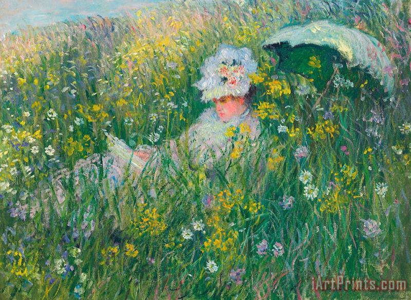 Claude Monet In the Meadow Art Painting