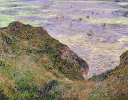 Claude Monet On The Cliff At Pourville painting
