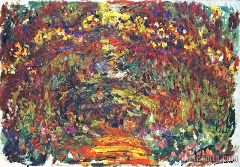 Path Under The Rose Trellises Giverny painting - Claude Monet Path Under The Rose Trellises Giverny Art Print