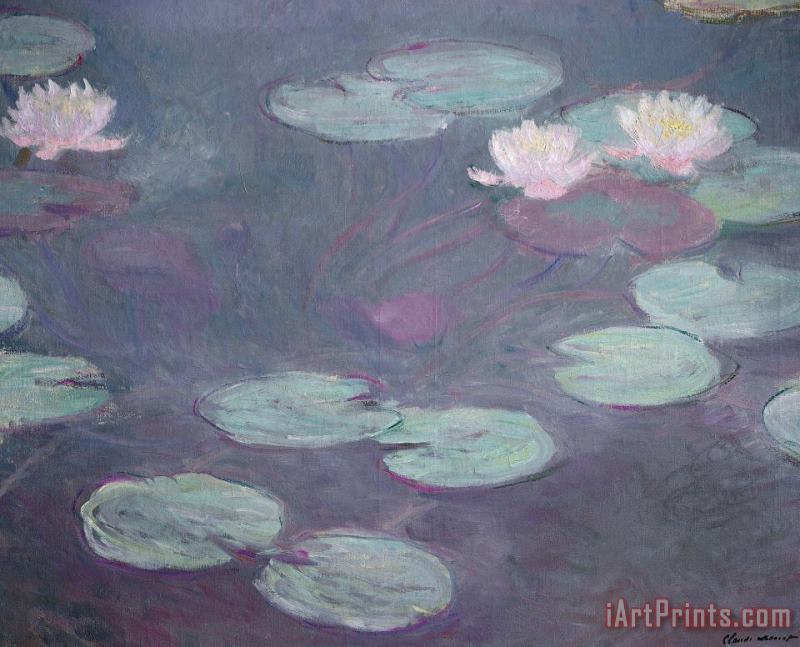 Claude Monet Pink Lilies Art Painting