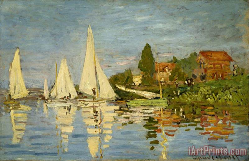 Claude Monet Regattas at Argenteuil Art Painting