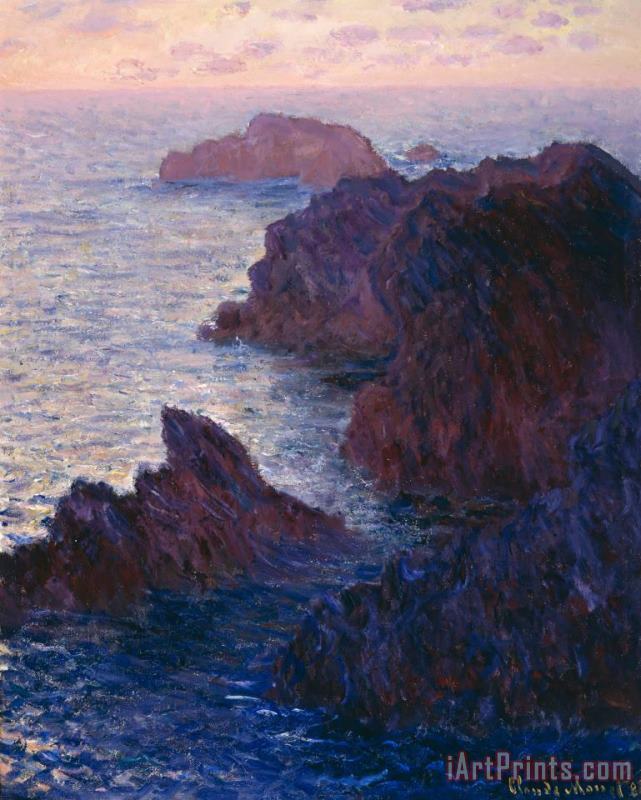 Claude Monet Rocks at Bell Ile Art Painting