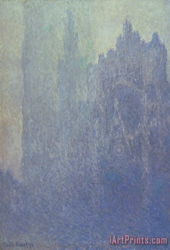 Rouen Cathedral Foggy Weather painting - Claude Monet Rouen Cathedral Foggy Weather Art Print
