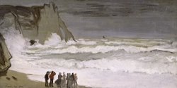 Claude Monet Rough Sea at Etretat painting