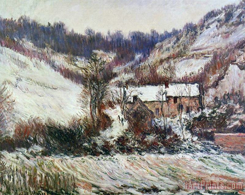 Snow near Falaise painting - Claude Monet Snow near Falaise Art Print