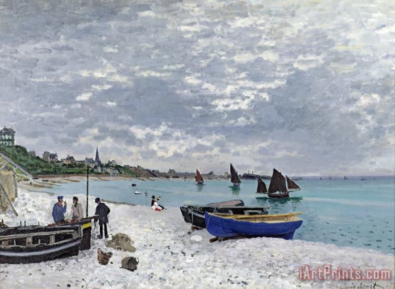 The Beach at Sainte Adresse painting - Claude Monet The Beach at Sainte Adresse Art Print