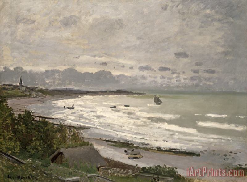 The Beach at Sainte Adresse painting - Claude Monet The Beach at Sainte Adresse Art Print