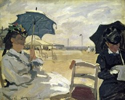 Claude Monet The Beach at Trouville painting