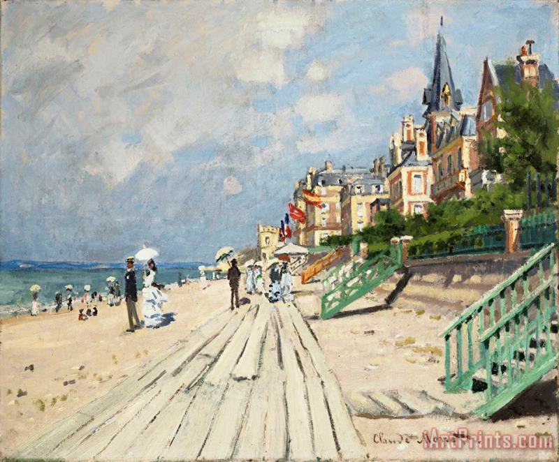 Claude Monet the beach at trouville Art Painting