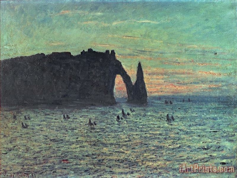 Claude Monet The Hollow Needle at Etretat Art Painting