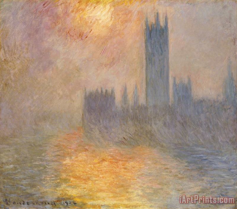 Claude Monet The Houses of Parliament at Sunset Art Print