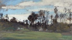 Claude Monet The Meadow lined with trees painting