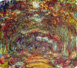 Claude Monet The Rose Path Giverny painting