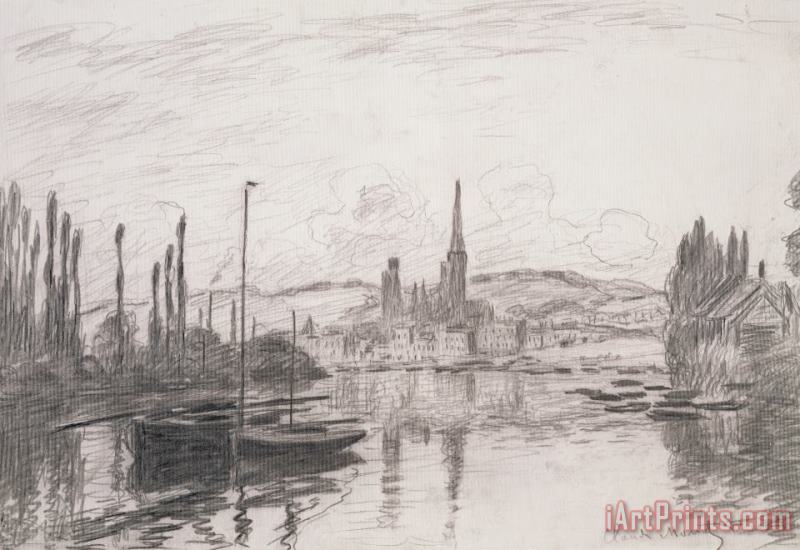 Claude Monet View Of Rouen Art Painting