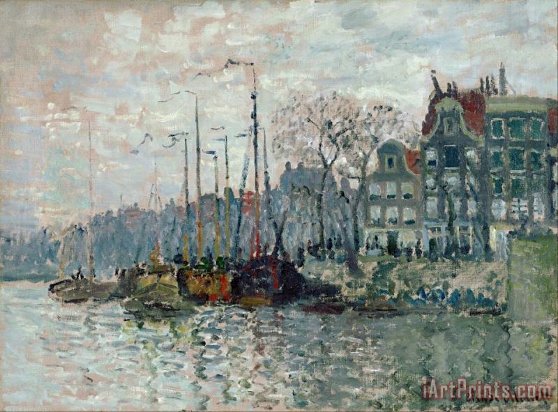 Claude Monet View of The Prins Hendrikkade And The Kromme Waal in Amsterdam Art Print