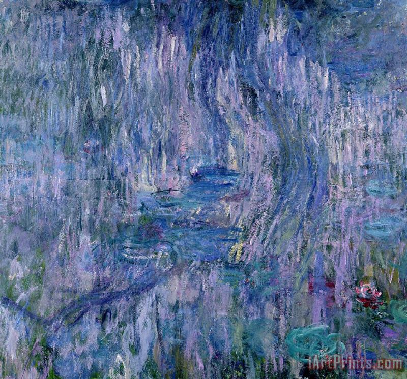 Claude Monet Waterlilies And Reflections Of A Willow Tree Art Print
