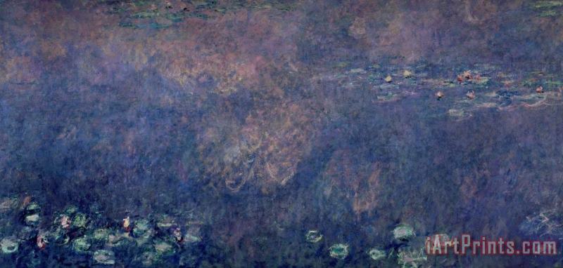 Waterlilies Two Weeping Willows painting - Claude Monet Waterlilies Two Weeping Willows Art Print