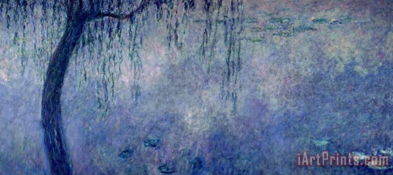 Waterlilies Two Weeping Willows painting - Claude Monet Waterlilies Two Weeping Willows Art Print