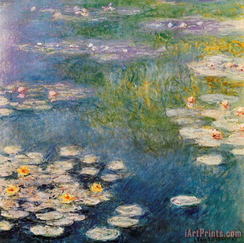 Waterlillies At Giverny 1908 painting - Claude Monet Waterlillies At Giverny 1908 Art Print