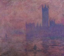 Claude Monet Westminster Tower painting