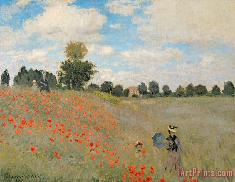 Wild Poppies near Argenteuil painting - Claude Monet Wild Poppies near Argenteuil Art Print