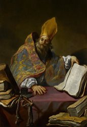 Claude Vignon Saint Ambrose painting