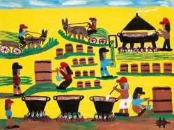 Clementine Hunter Sugar Cane Syrup Makin', 1979
