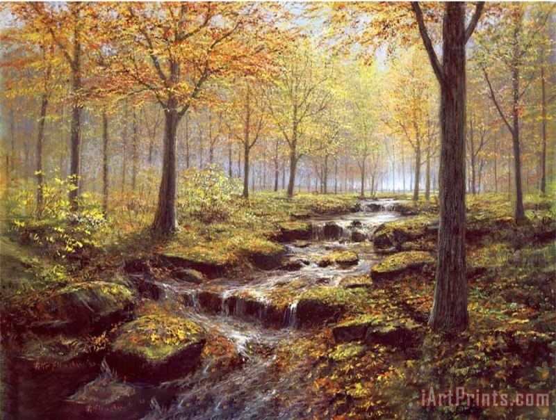 Autumn Gold Rush Landscape by Peter Ellenshaw painting - Collection Autumn Gold Rush Landscape by Peter Ellenshaw Art Print