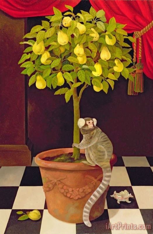Marmoset And Quince Tree painting - Collection Marmoset And Quince Tree Art Print