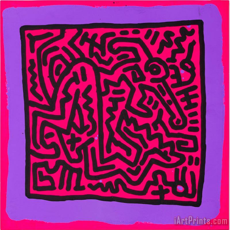 Orange & Purple Figures painting - Collection Orange & Purple Figures Art Print