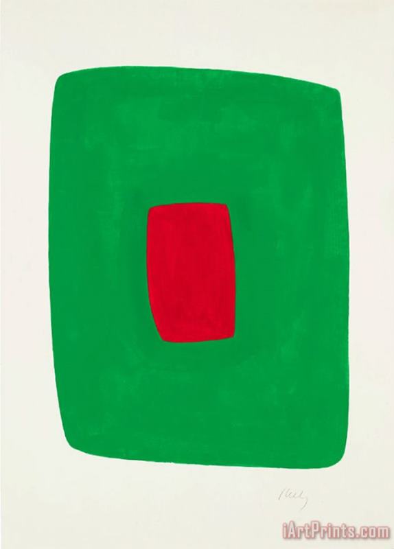 Red on Green painting - Collection Red on Green Art Print