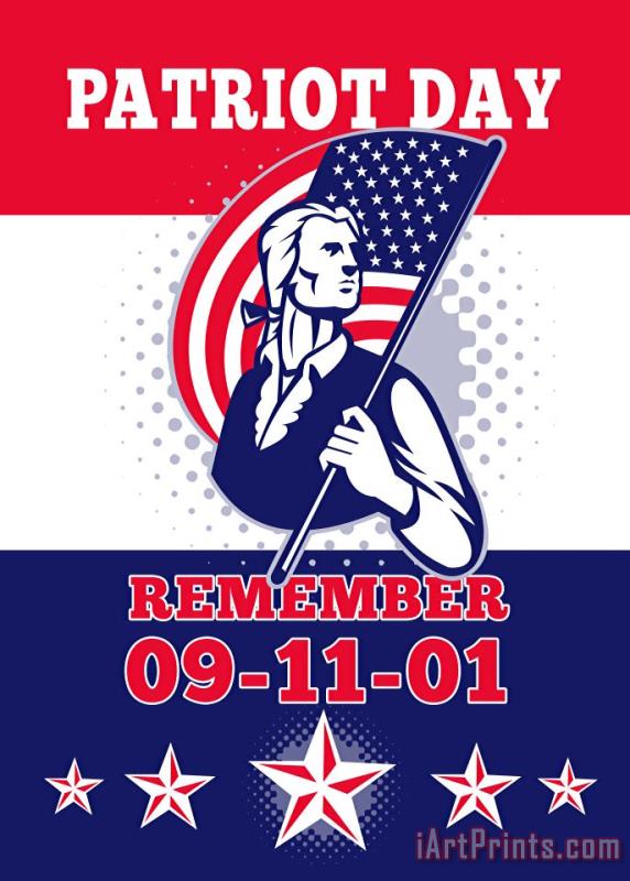 American Patriot Day Poster 911 Greeting Card painting - Collection 10 American Patriot Day Poster 911 Greeting Card Art Print